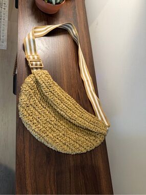 Lu & Elle Strap-Woven Neutral Crossbody Bag